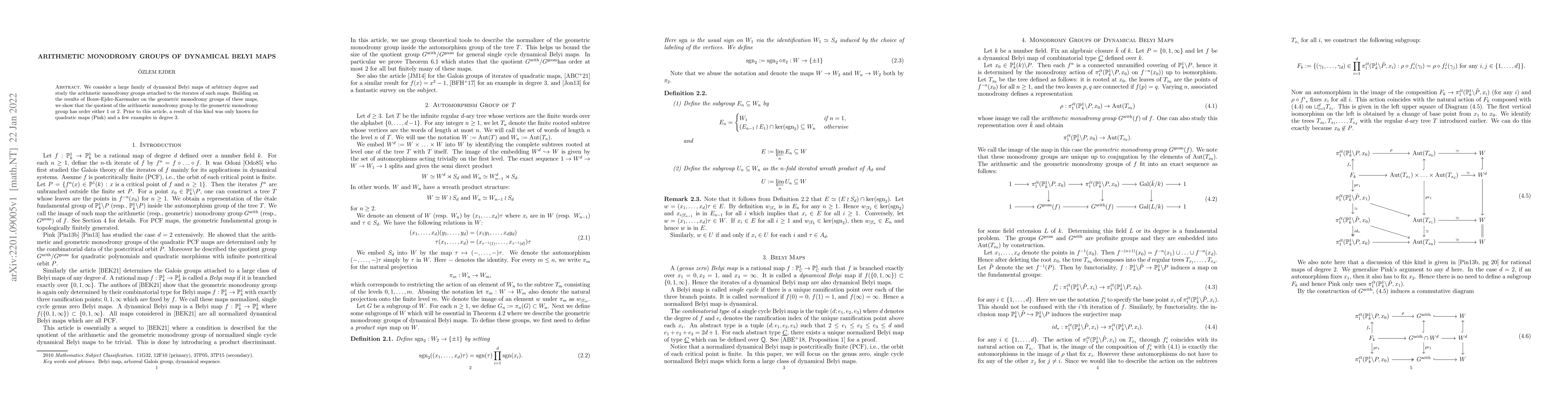 Thumbnail for Arithmetic Monodromy Groups of Dynamical Belyi maps