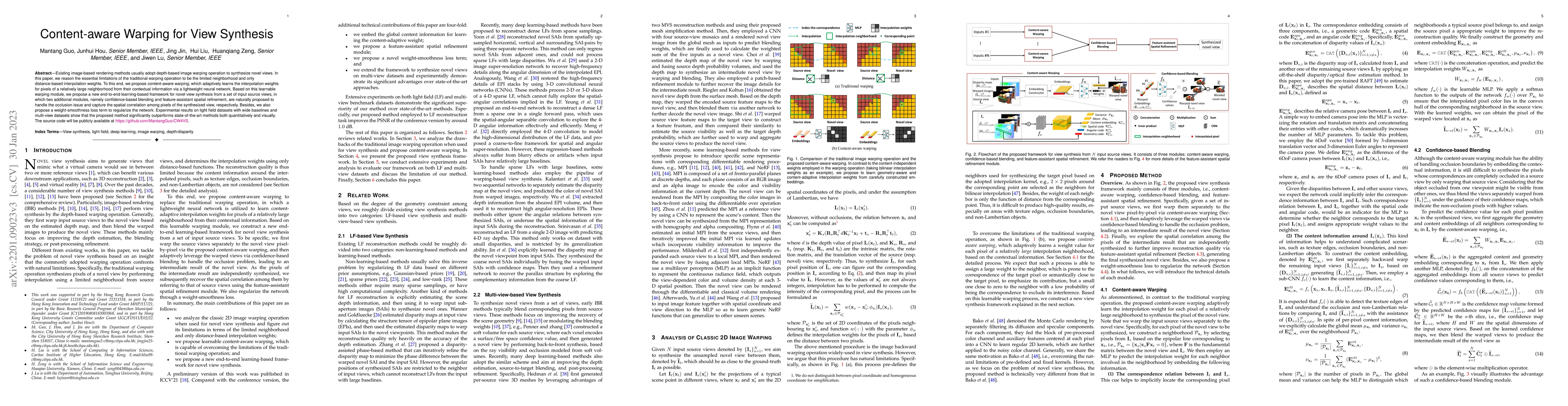Thumbnail for Content-aware Warping for View Synthesis