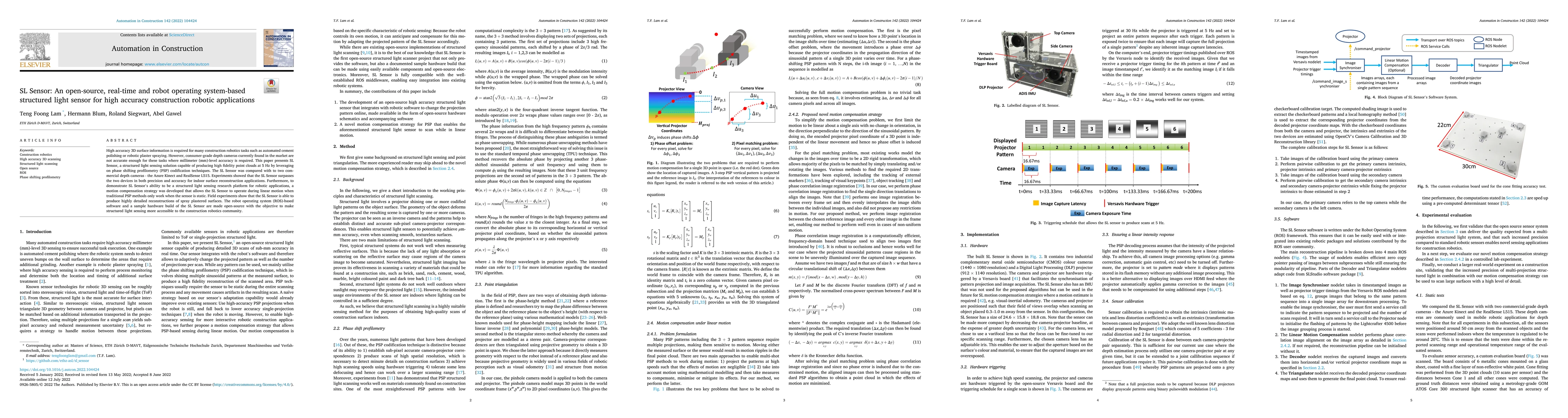 Thumbnail for SL Sensor: An Open-Source, ROS-Based, Real-Time Structured Light Sensor
  for High Accuracy Construction Robotic Applications