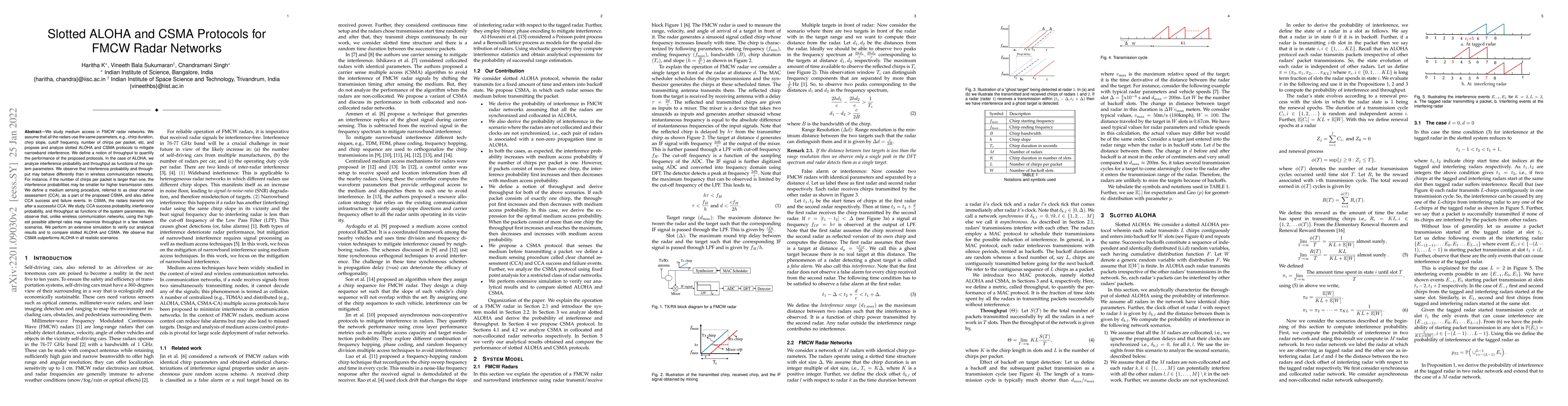 Thumbnail for Slotted ALOHA and CSMA Protocols for FMCW Radar Networks