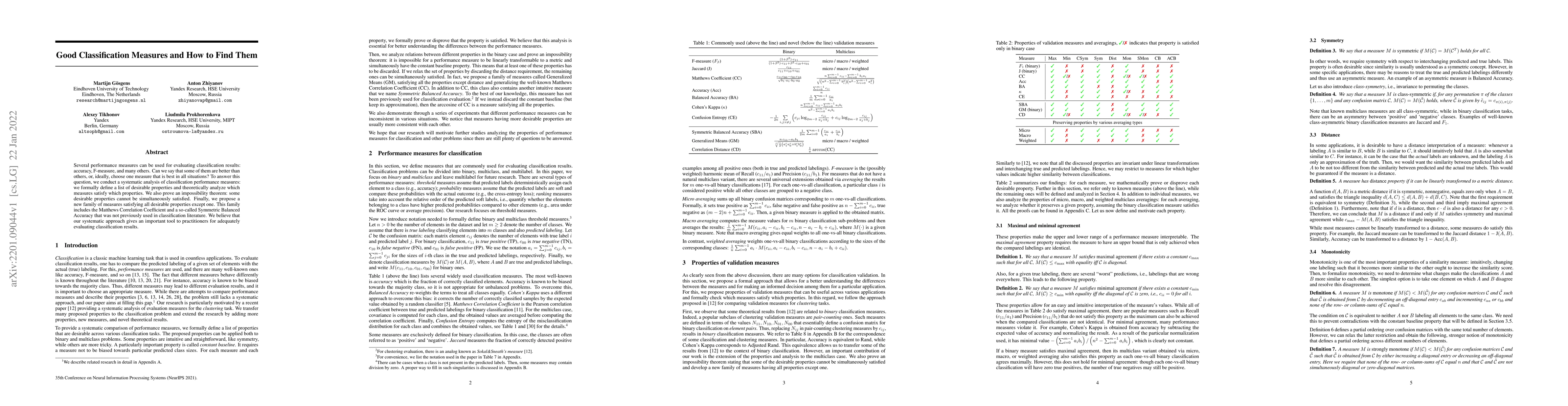 Thumbnail for Good Classification Measures and How to Find Them