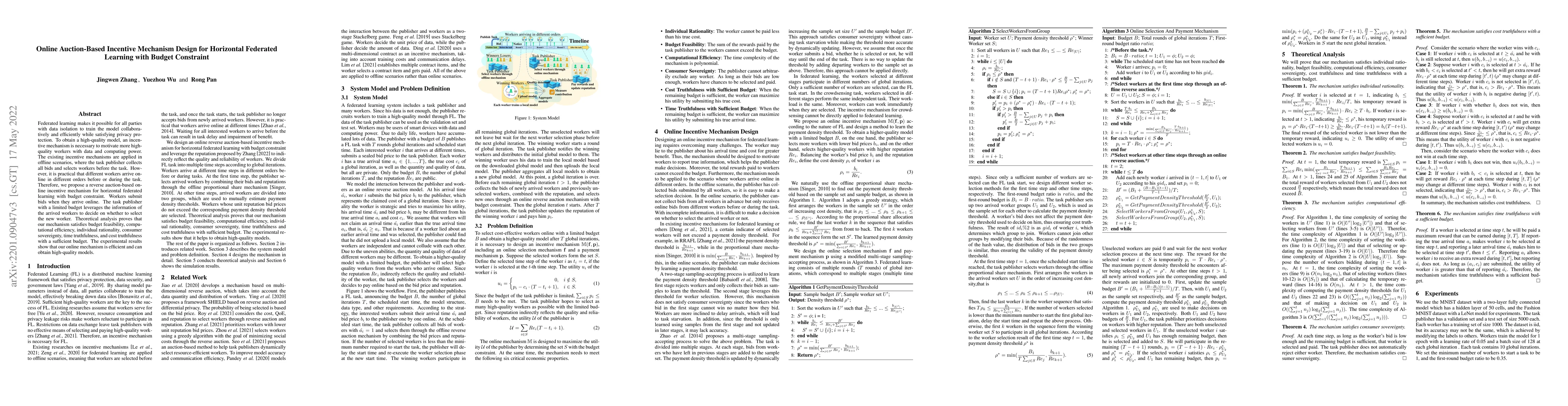 Thumbnail for Online Auction-Based Incentive Mechanism Design for Horizontal Federated
  Learning with Budget Constraint
