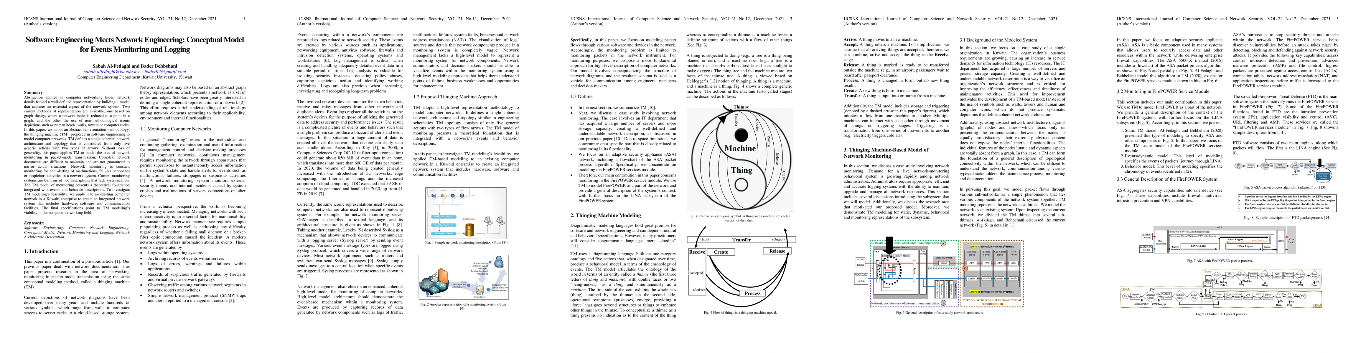 Thumbnail for Software Engineering Meets Network Engineering: Conceptual Model for
  Events Monitoring and Logging