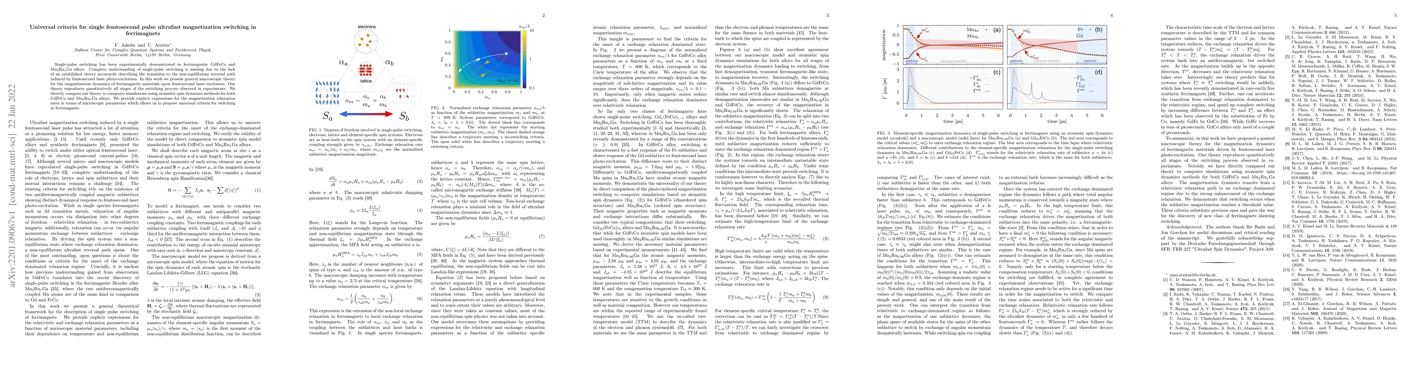 Thumbnail for Universal criteria for single femtosecond pulse ultrafast magnetization
  switching in ferrimagnets