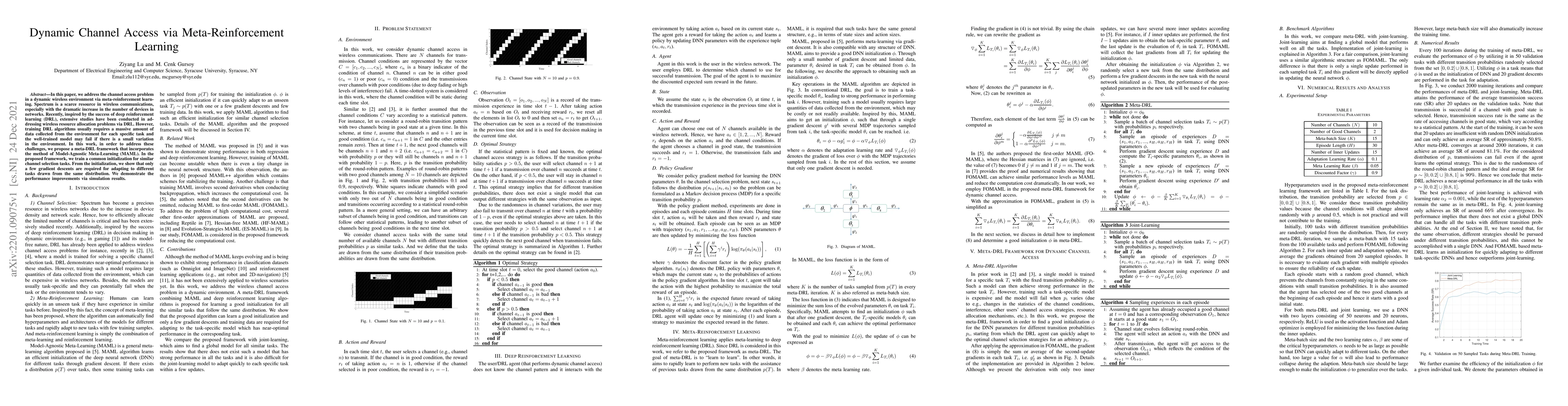 Thumbnail for Dynamic Channel Access via Meta-Reinforcement Learning
