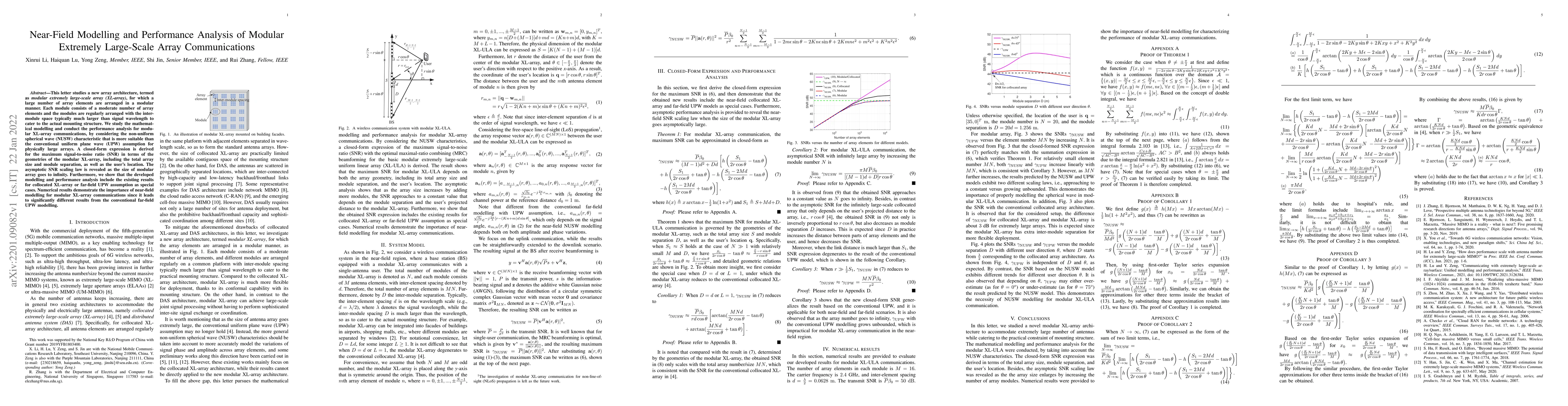 Thumbnail for Near-Field Modelling and Performance Analysis of Modular Extremely
  Large-Scale Array Communications
