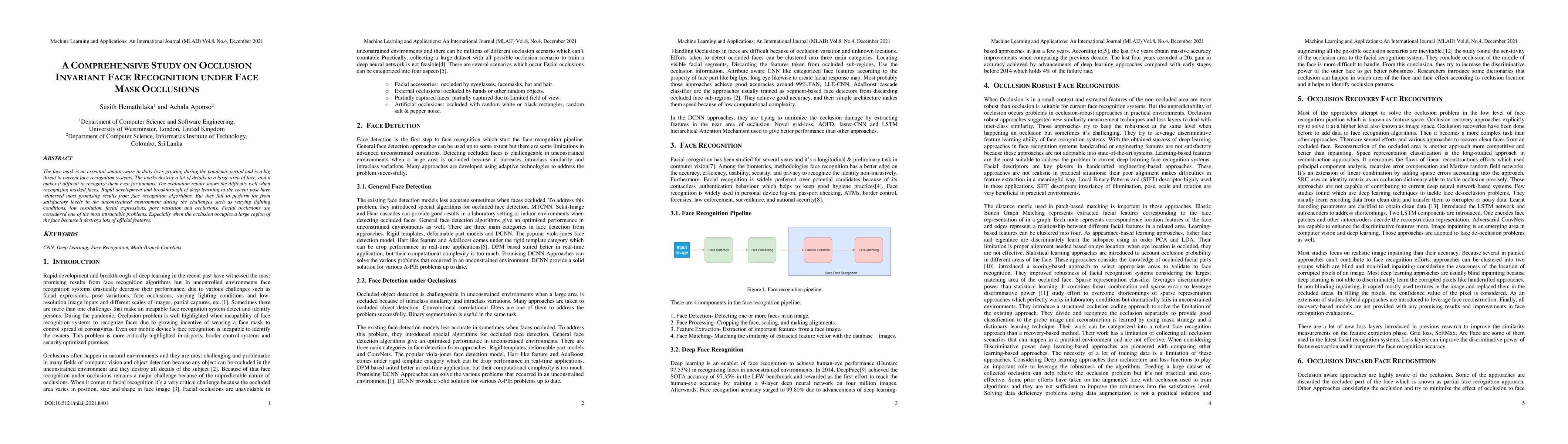 Thumbnail for A Comprehensive Study on Occlusion Invariant Face Recognition under Face
  Mask Occlusion