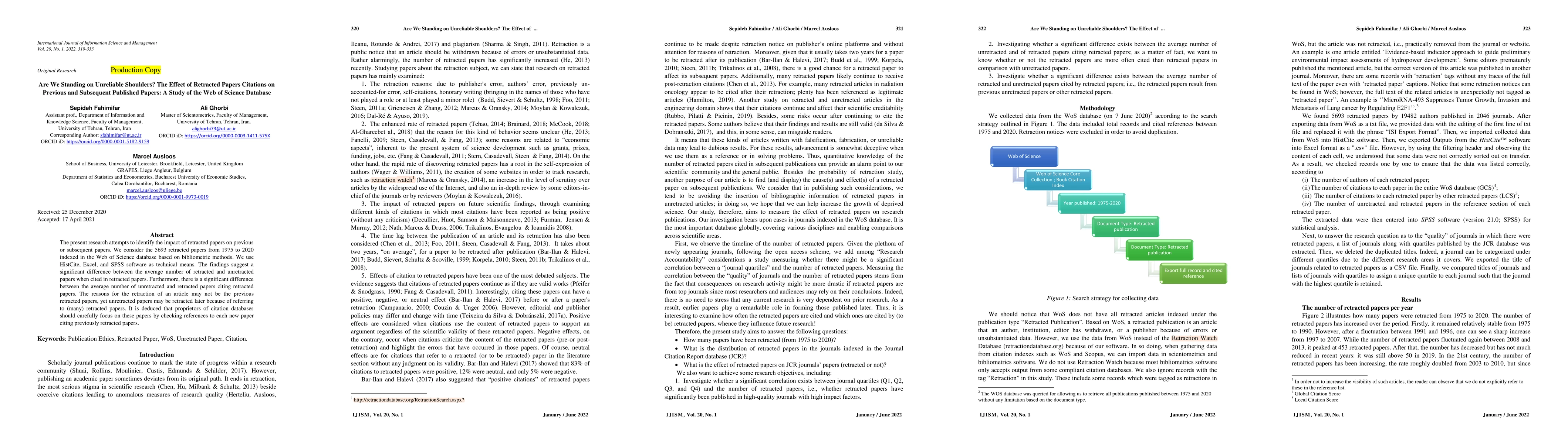 Thumbnail for Are We Standing on Unreliable Shoulders? The Effect of Retracted Papers
  Citations on Previous and Subsequent Published Papers: A Study of the Web of
  Science Database