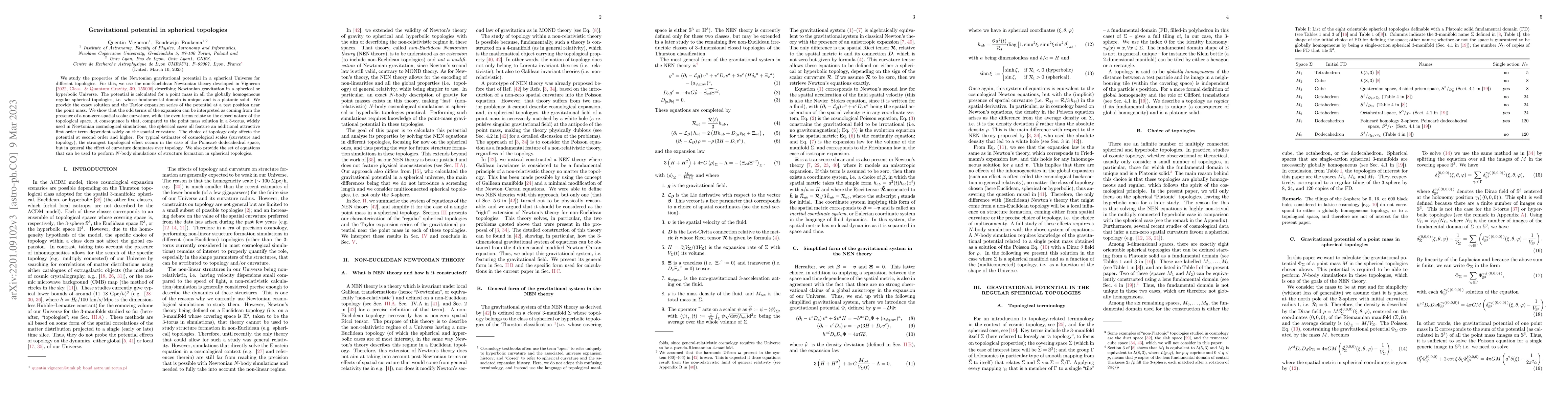 Thumbnail for Gravitational potential in spherical topologies