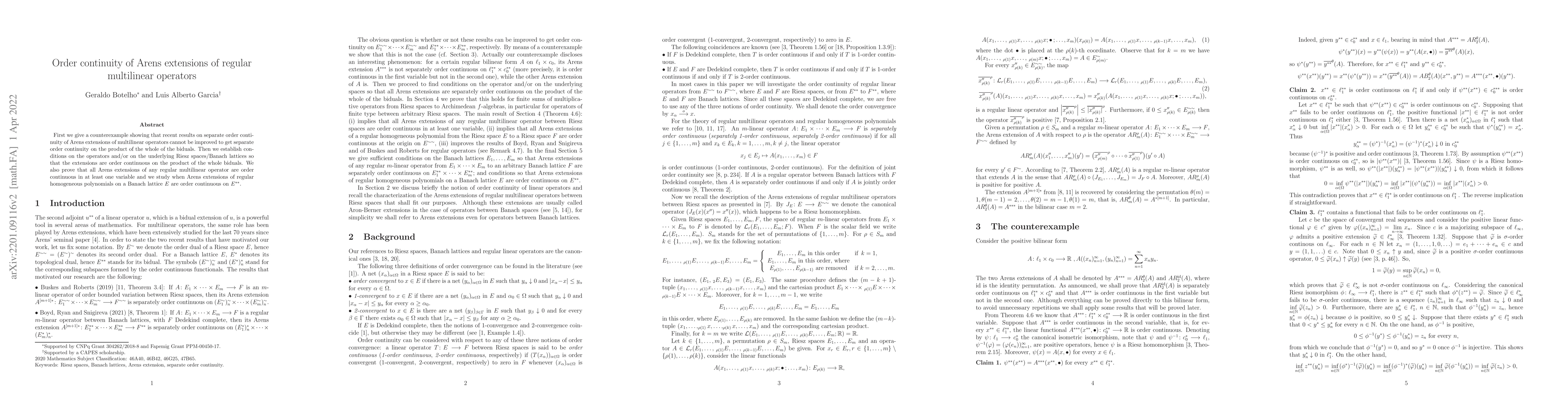 Thumbnail for Order continuity of Arens extensions of regular multilinear operators