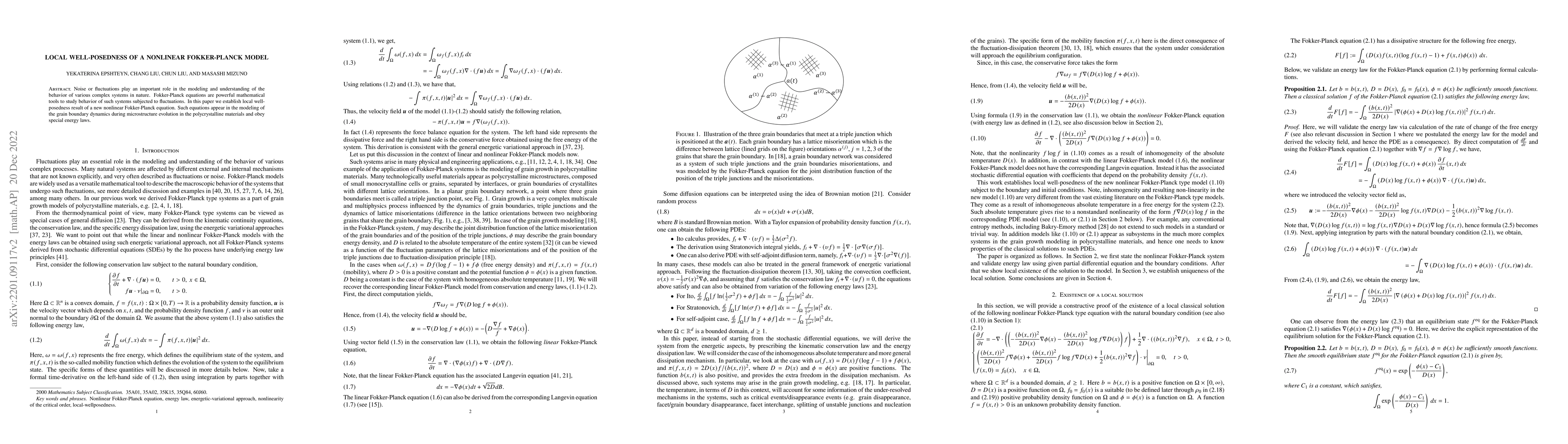 Thumbnail for Local well-posedness of a nonlinear Fokker-Planck model