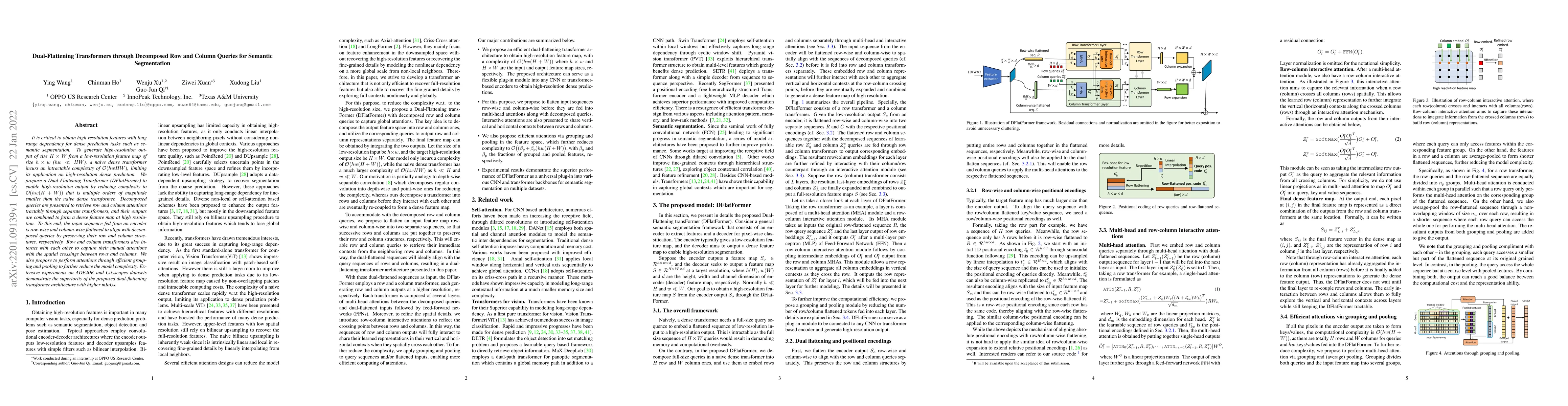 Thumbnail for Dual-Flattening Transformers through Decomposed Row and Column Queries
  for Semantic Segmentation