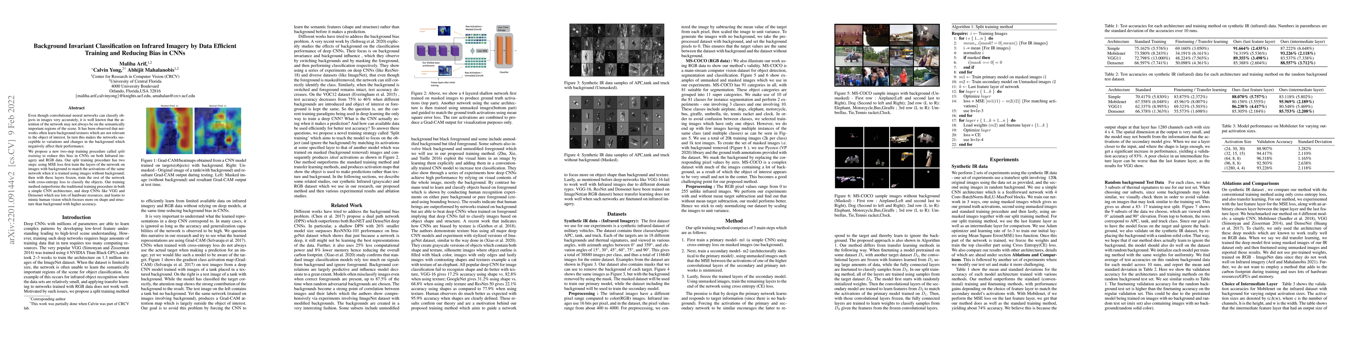 Thumbnail for Background Invariant Classification on Infrared Imagery by Data
  Efficient Training and Reducing Bias in CNNs
