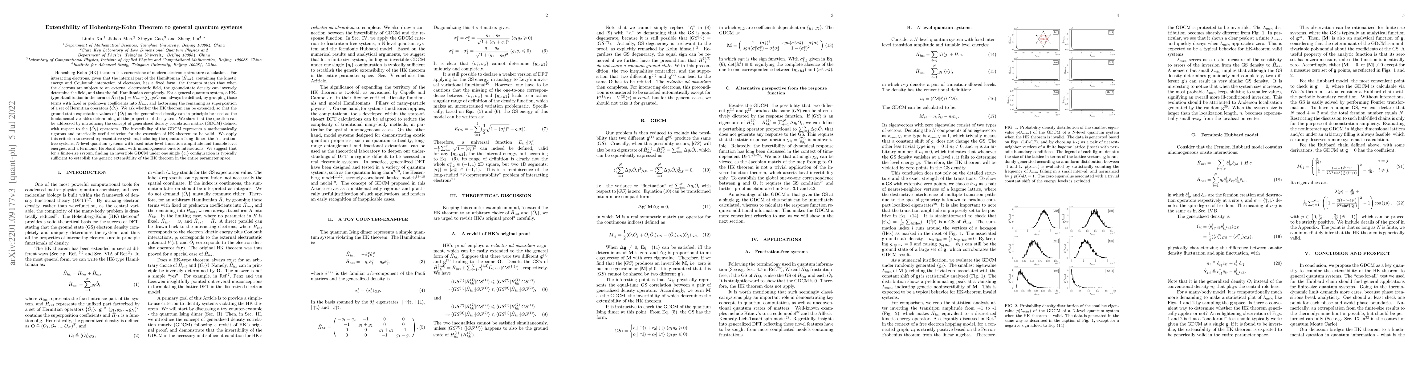 Thumbnail for Extensibility of Hohenberg-Kohn Theorem to general quantum systems