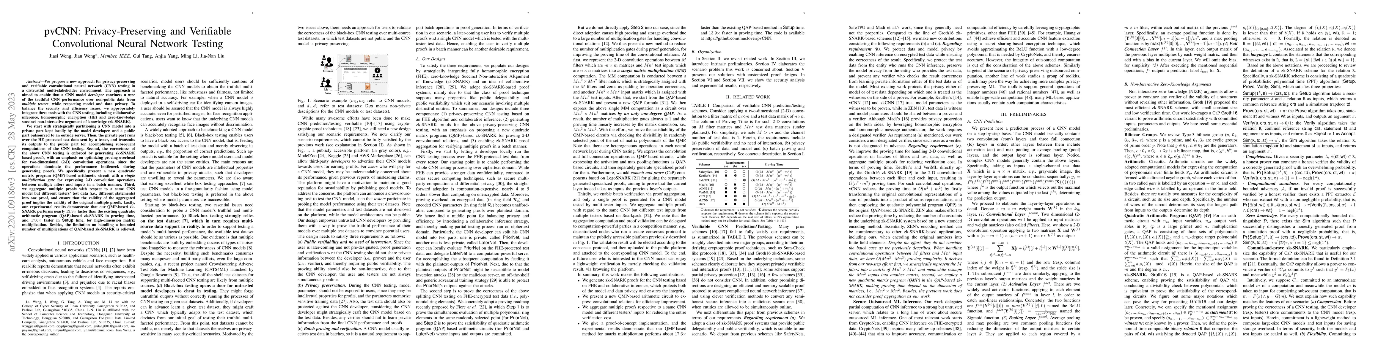 Thumbnail for pvCNN: Privacy-Preserving and Verifiable Convolutional Neural Network
  Testing