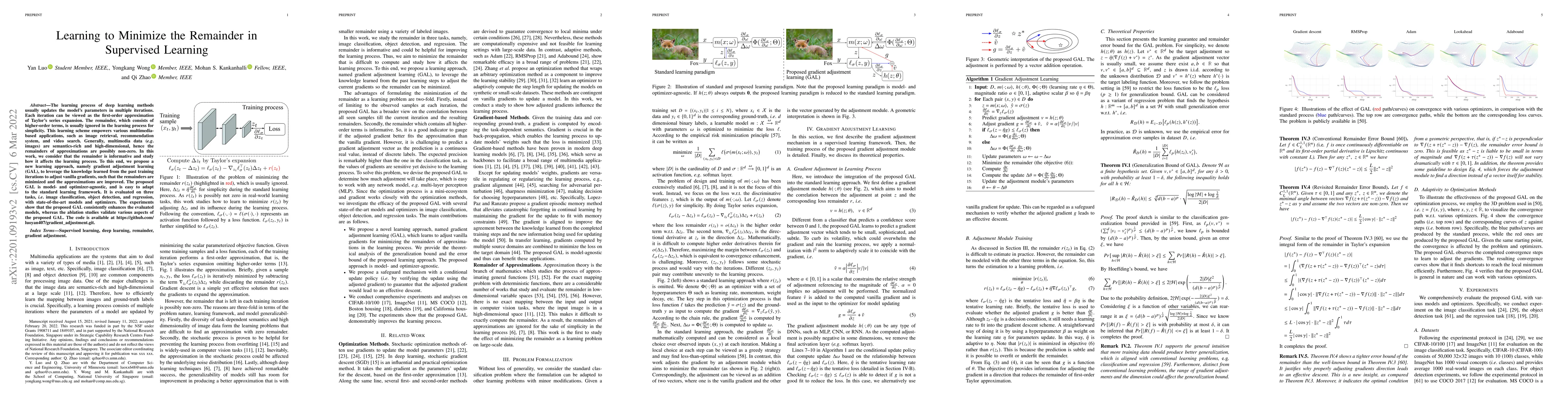 Thumbnail for Learning to Minimize the Remainder in Supervised Learning