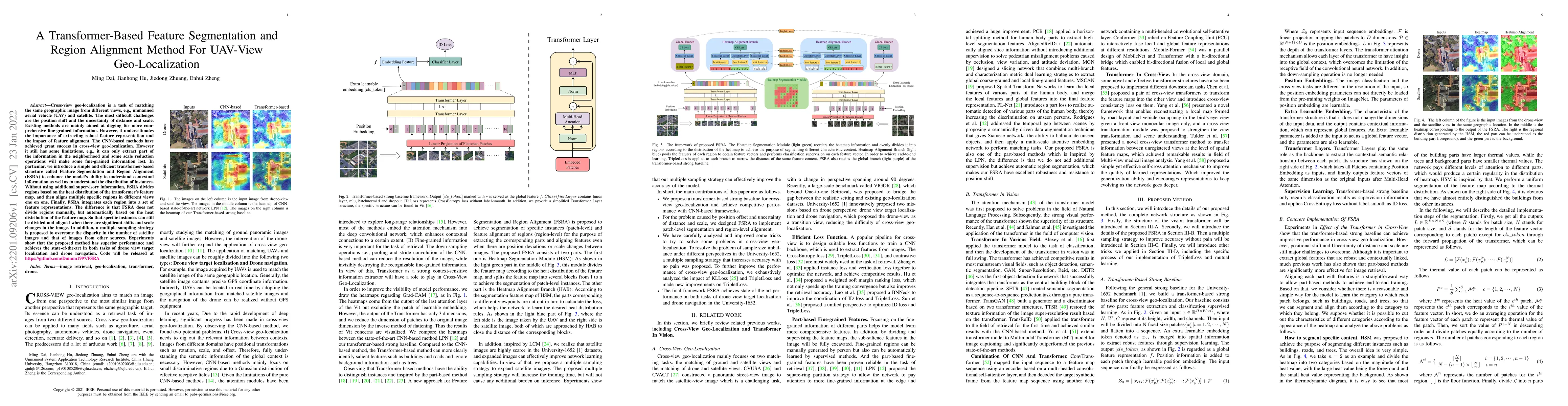 Thumbnail for A Transformer-Based Feature Segmentation and Region Alignment Method For
  UAV-View Geo-Localization