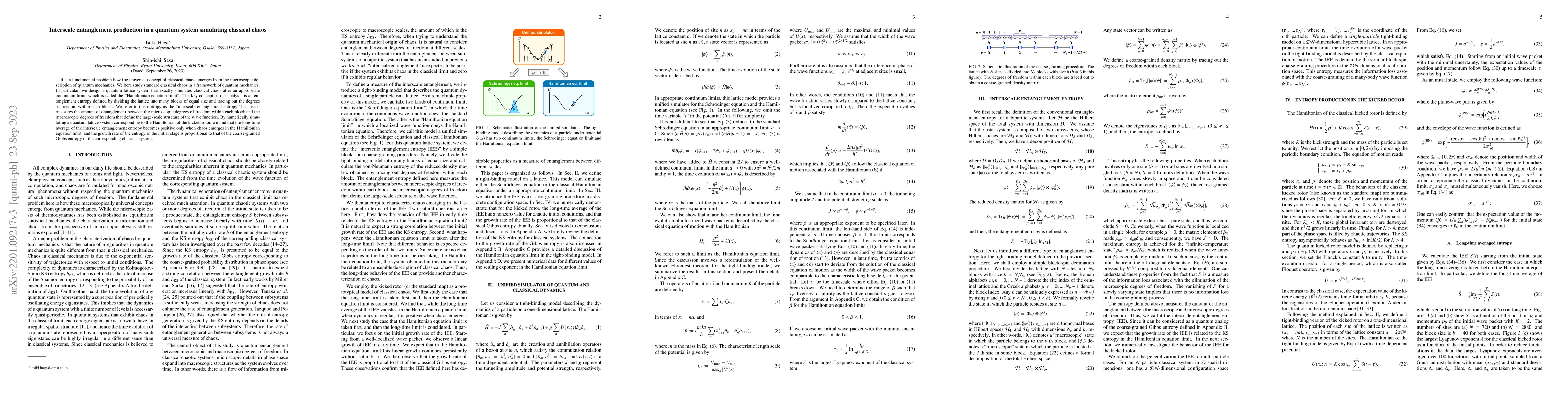 Thumbnail for Interscale entanglement production in a quantum system simulating
  classical chaos