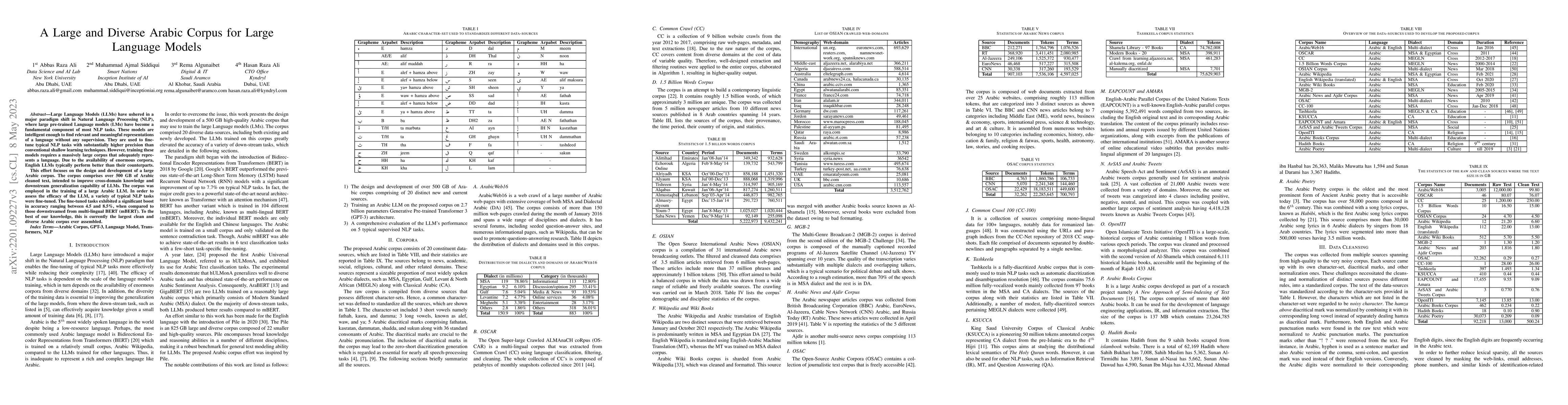 Thumbnail for A Large and Diverse Arabic Corpus for Language Modeling