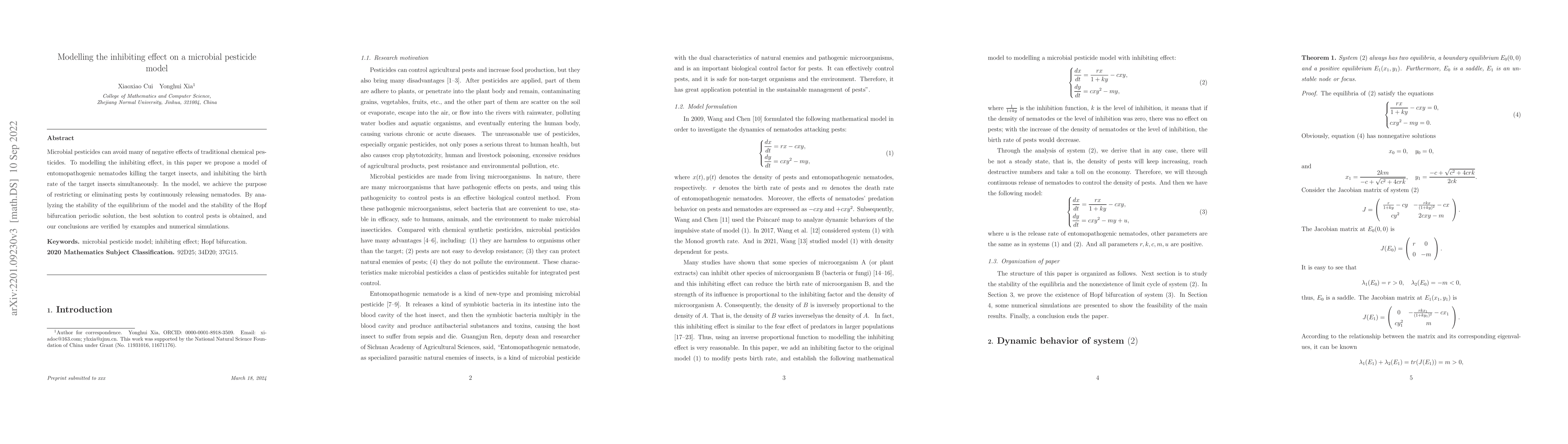 Thumbnail for Modelling the inhibiting effect on a microbial pesticide model