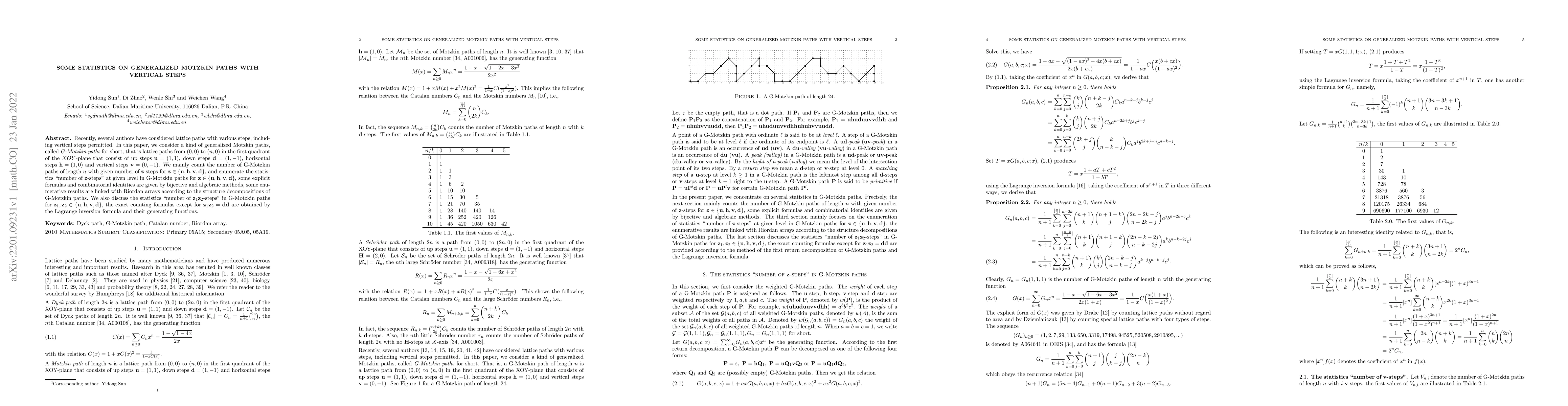 Thumbnail for Some statistics on generalized Motzkin paths with vertical steps
