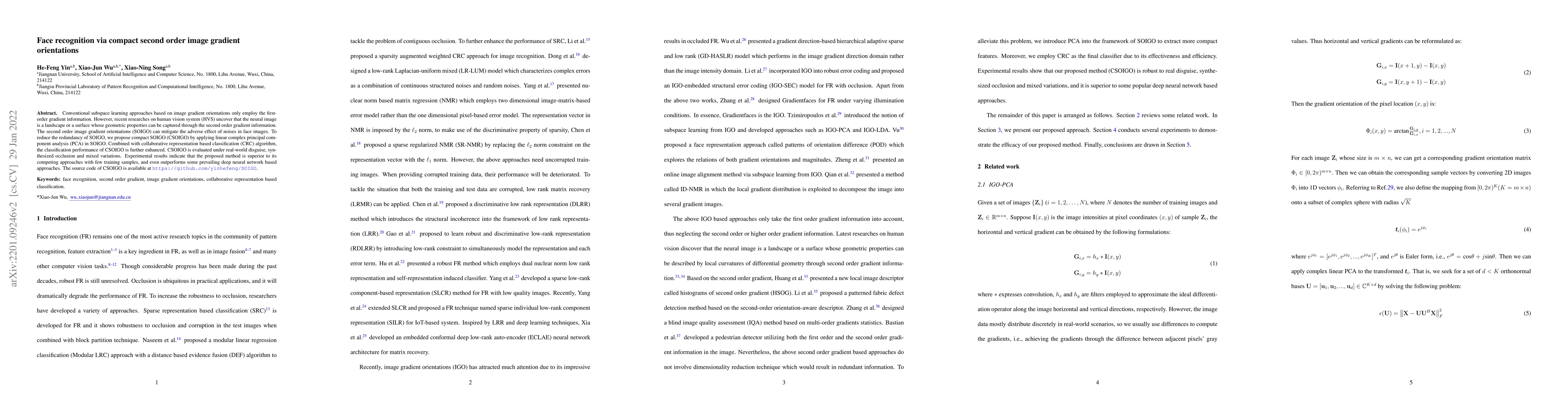 Thumbnail for Face recognition via compact second order image gradient orientations