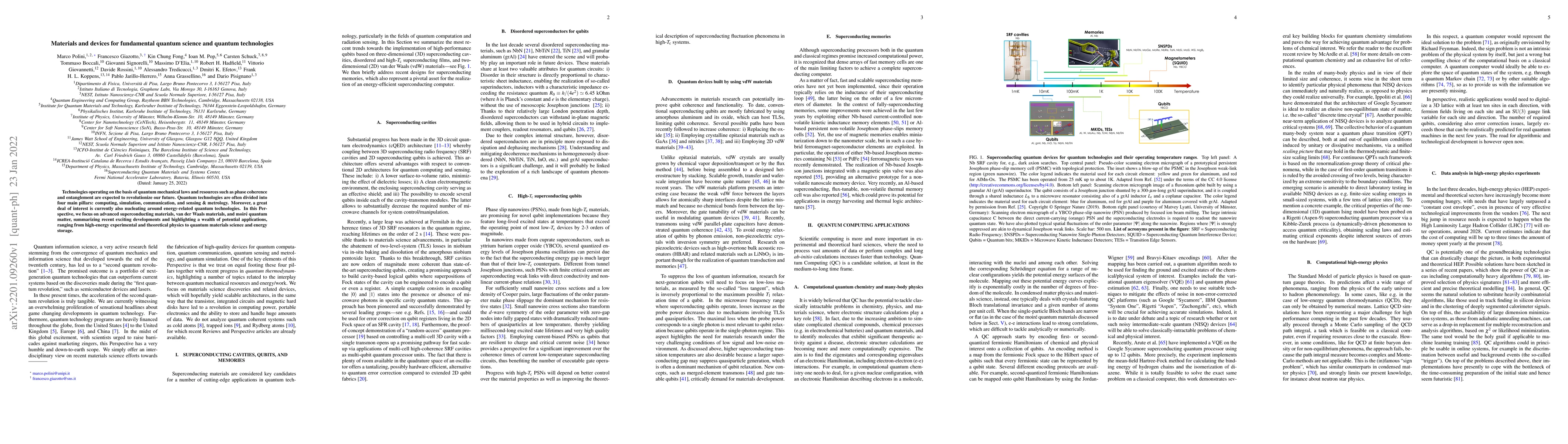Thumbnail for Materials and devices for fundamental quantum science and quantum
  technologies