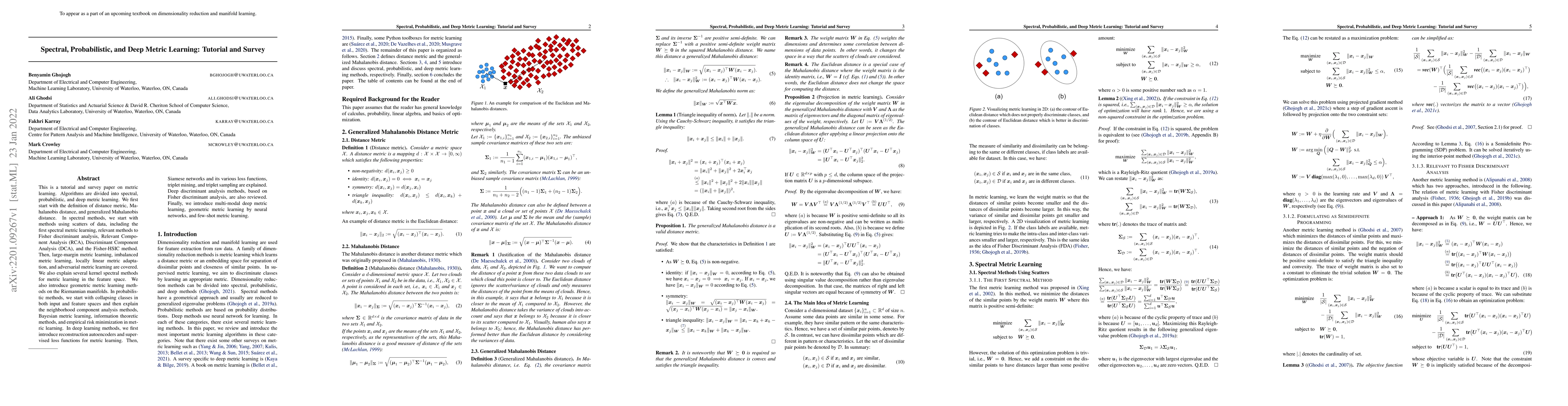 Thumbnail for Spectral, Probabilistic, and Deep Metric Learning: Tutorial and Survey