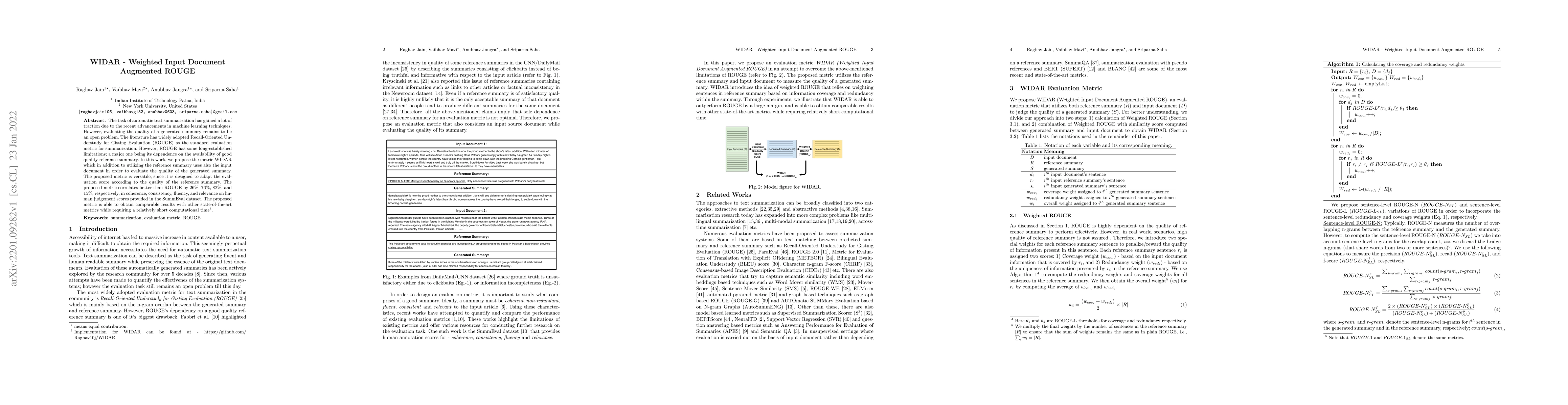 Thumbnail for WIDAR -- Weighted Input Document Augmented ROUGE