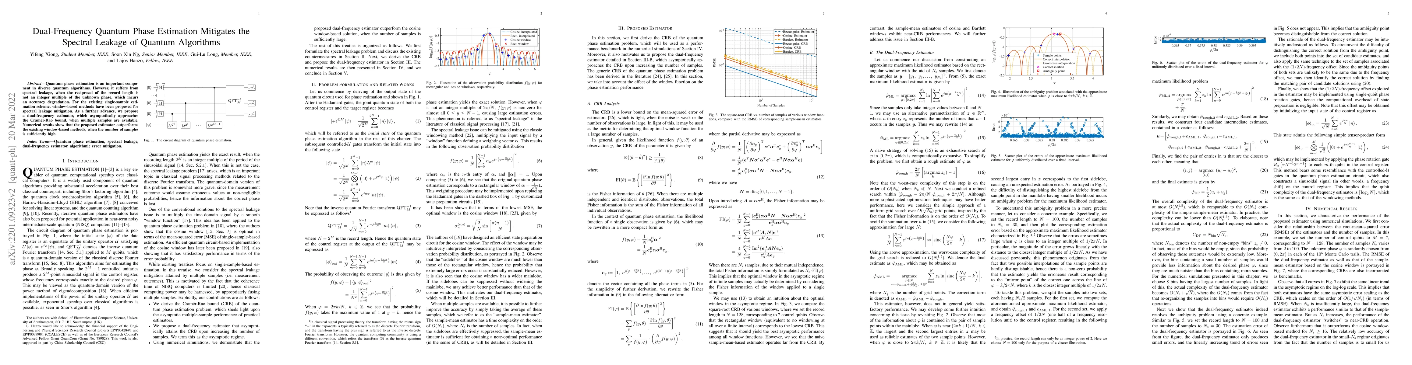 Thumbnail for Dual-Frequency Quantum Phase Estimation Mitigates the Spectral Leakage
  of Quantum Algorithms