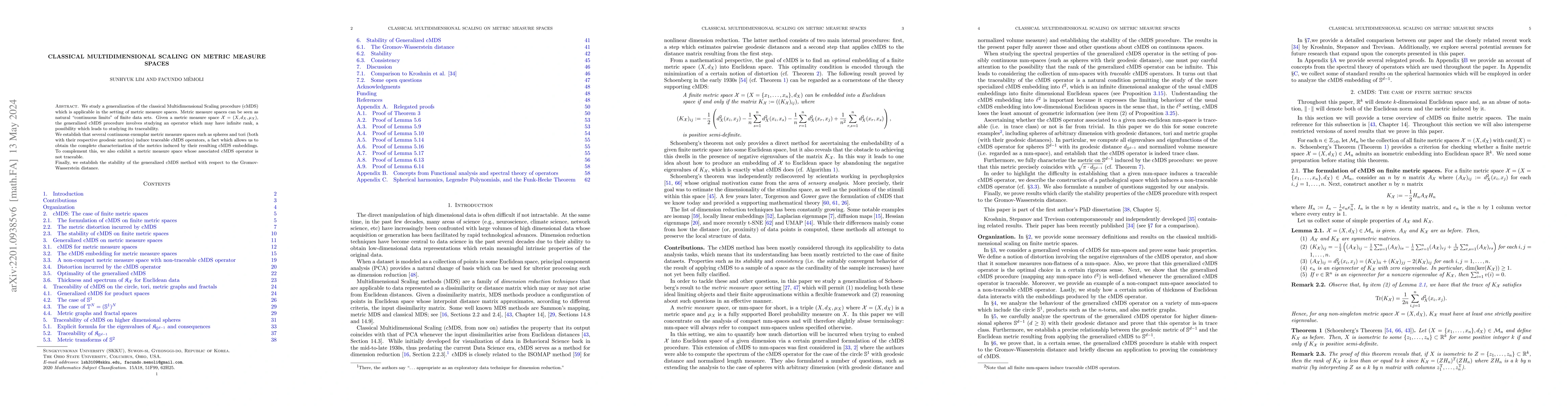 Thumbnail for Classical Multidimensional Scaling on Metric Measure Spaces