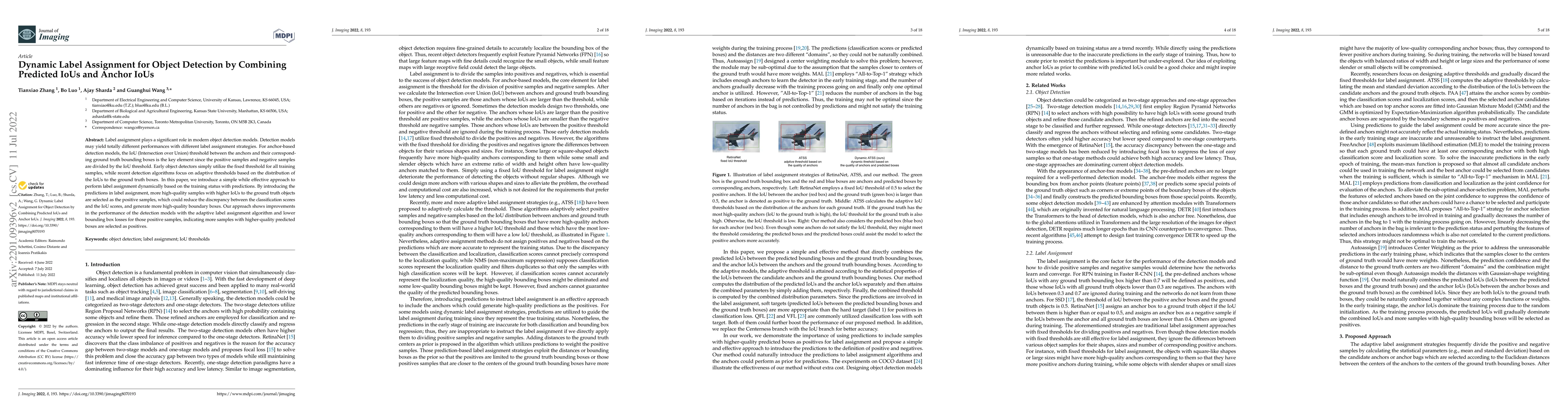 Thumbnail for Dynamic Label Assignment for Object Detection by Combining Predicted
  IoUs and Anchor IoUs