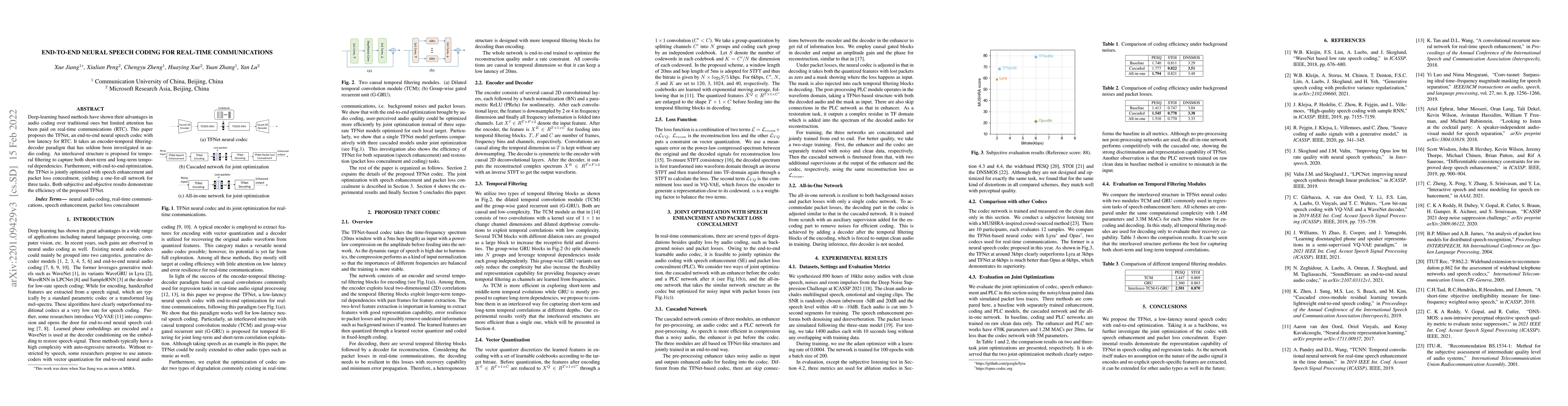 Thumbnail for End-to-End Neural Speech Coding for Real-Time Communications