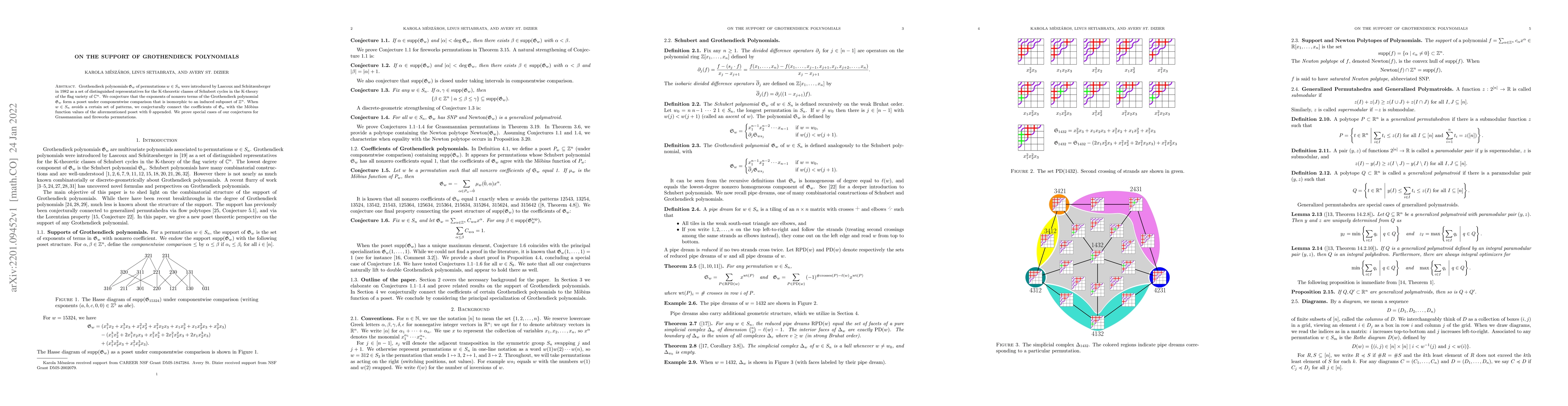 Thumbnail for On the support of Grothendieck polynomials
