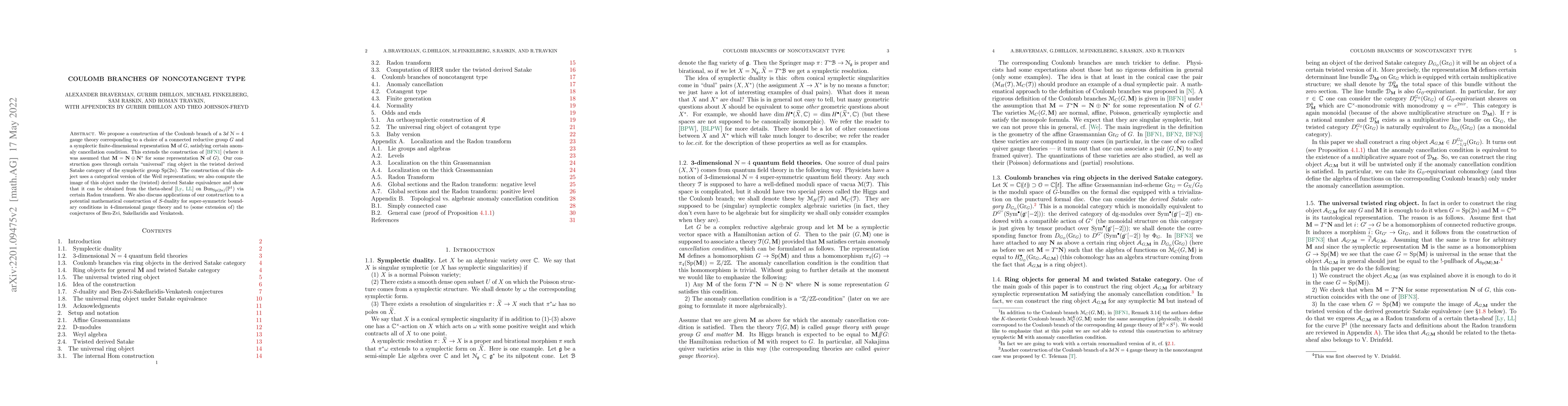 Thumbnail for Coulomb branches of noncotangent type (with appendices by Gurbir Dhillon
  and Theo Johnson-Freyd)