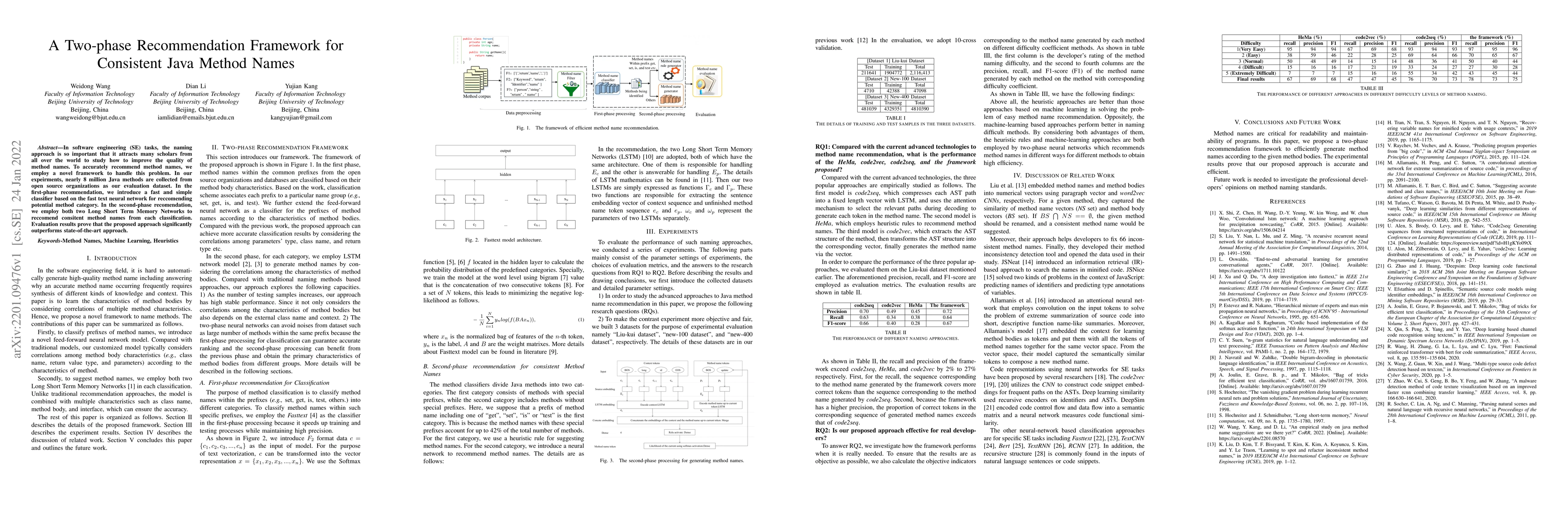 Thumbnail for A Two-phase Recommendation Framework for Consistent Java Method Names