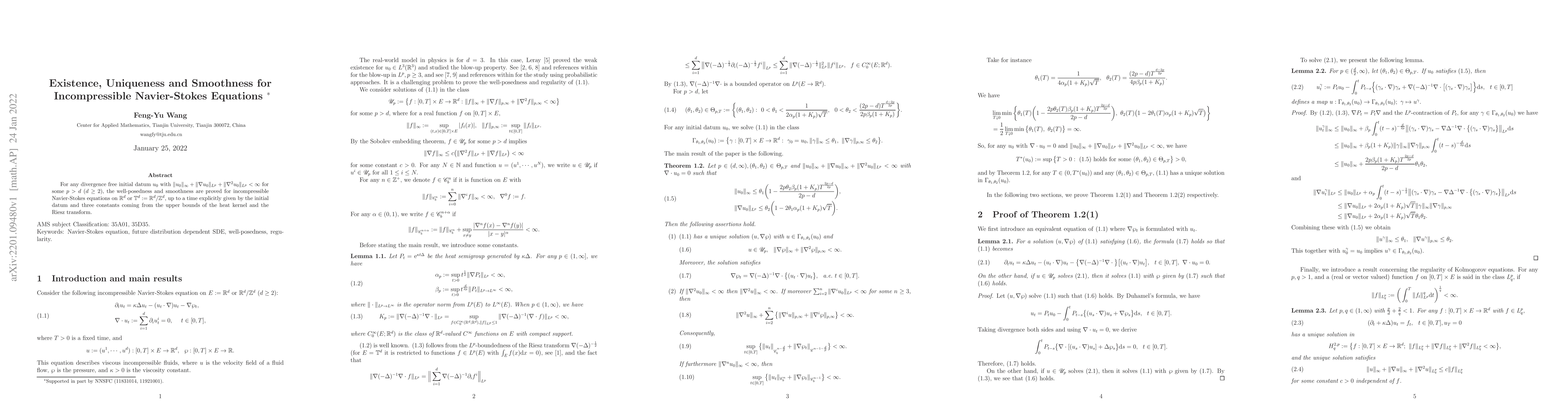 Thumbnail for Well-posedness, Smoothness and Blow-up for Incompressible Navier-Stokes
  Equations