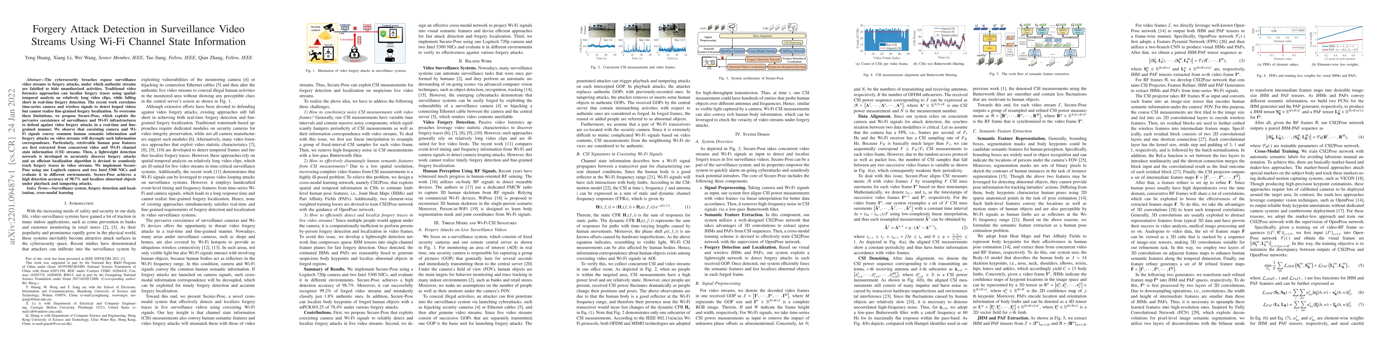 Thumbnail for Forgery Attack Detection in Surveillance Video Streams Using Wi-Fi
  Channel State Information