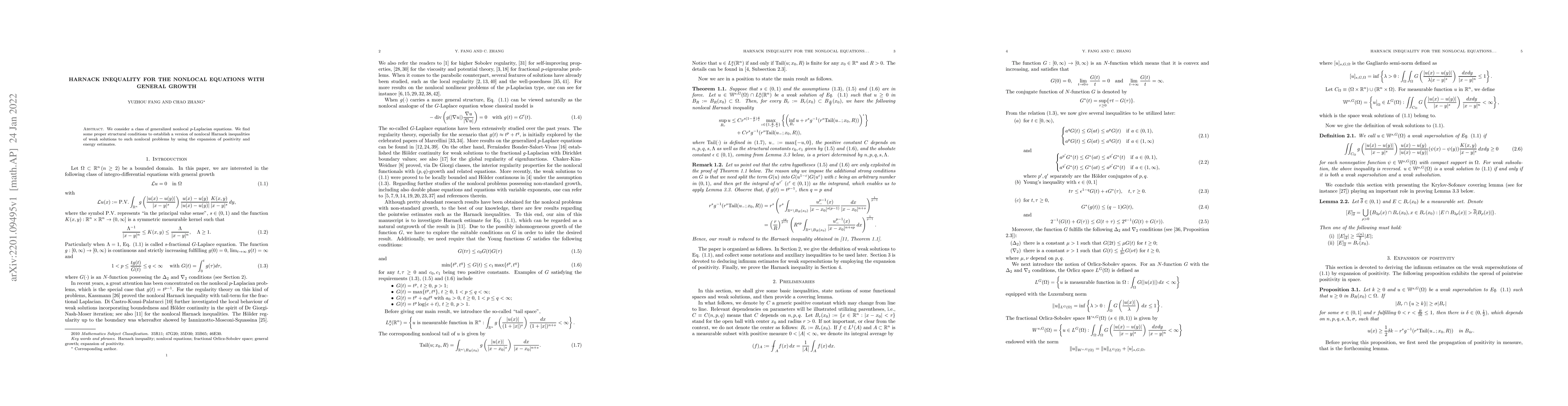 Thumbnail for Harnack inequality for the nonlocal equations with general growth