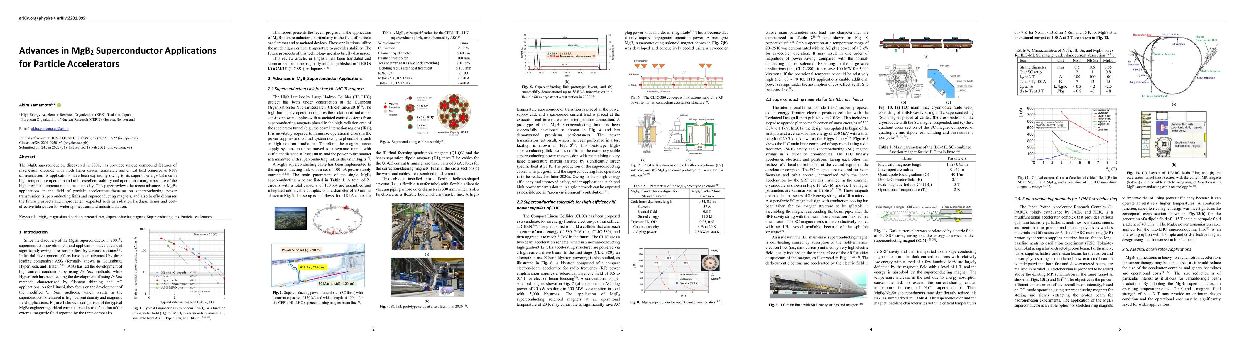Thumbnail for Advances in MgB$_2$ Superconductor Applications for Particle
  Accelerators
