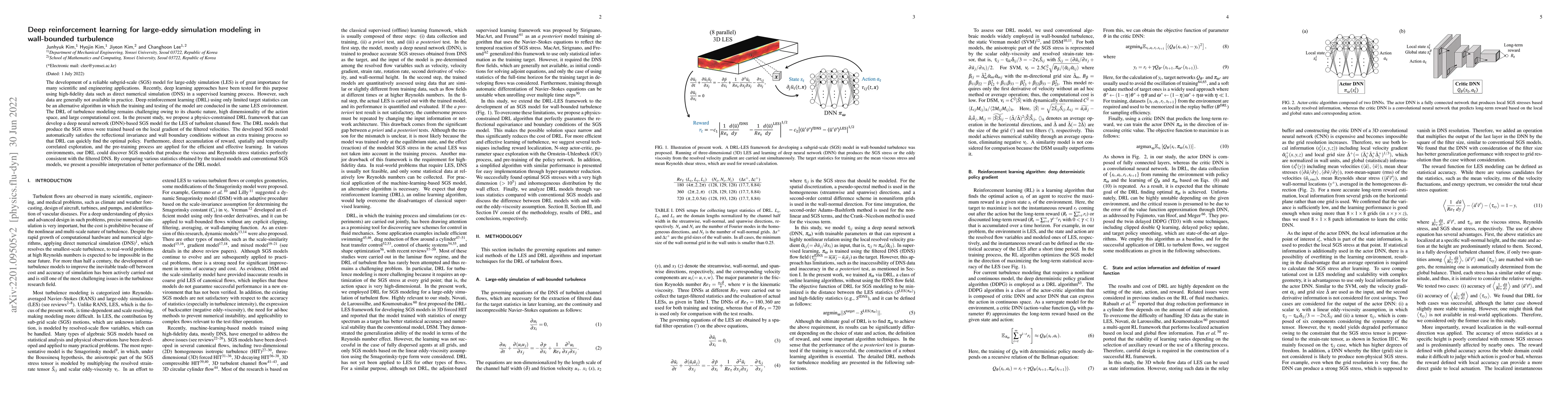 Thumbnail for Deep reinforcement learning for large-eddy simulation modeling in
  wall-bounded turbulence