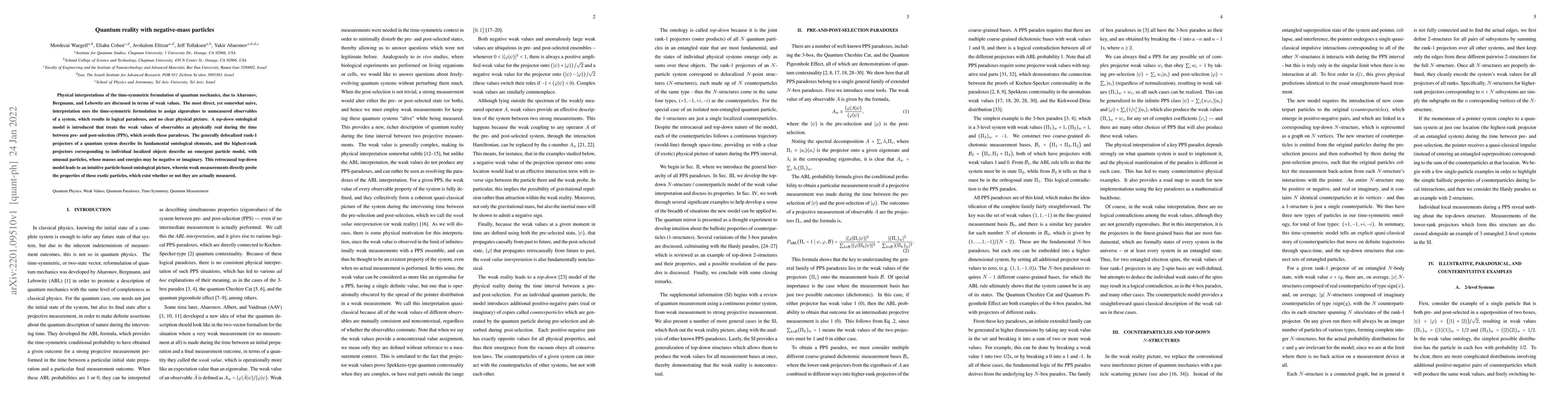 Thumbnail for Quantum reality with negative-mass particles