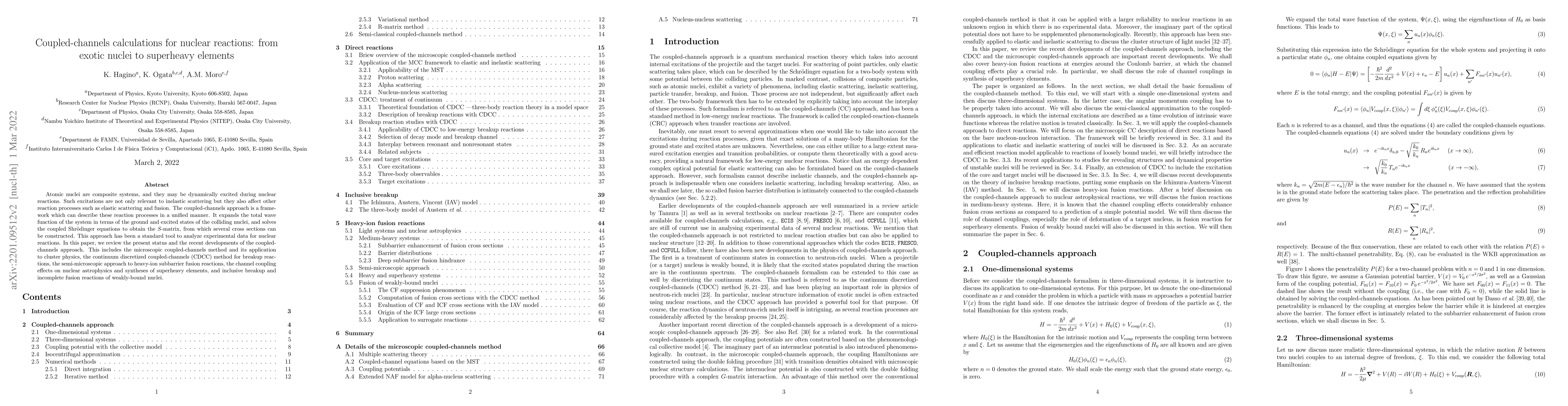 Thumbnail for Coupled-channels calculations for nuclear reactions: from exotic nuclei
  to superheavy elements