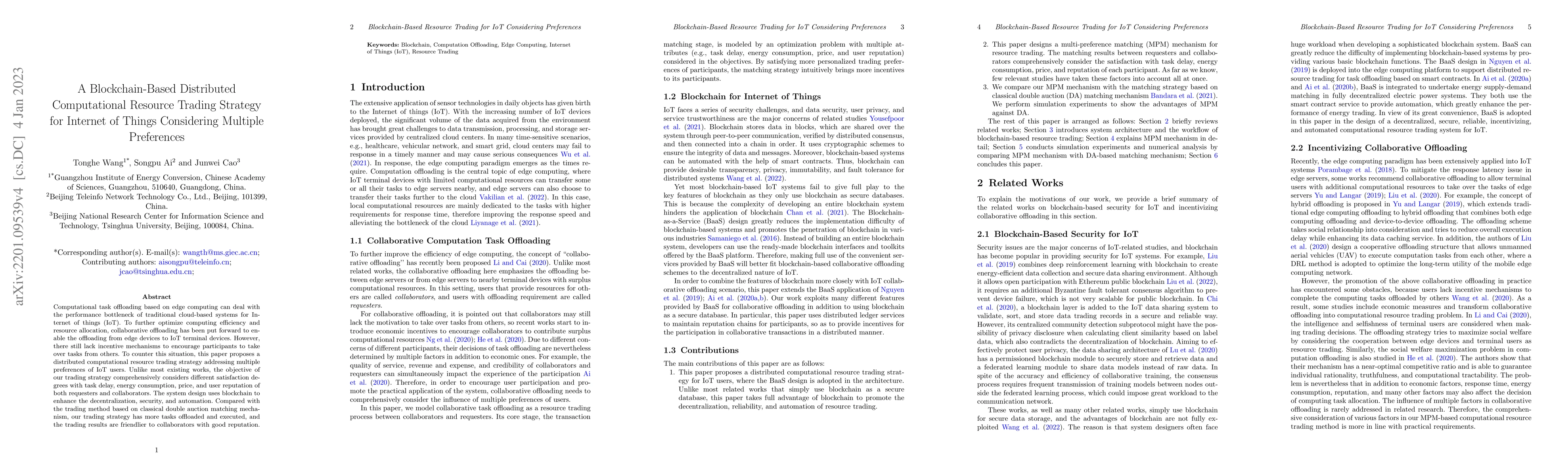 Thumbnail for A Blockchain-Based Distributed Computational Resource Trading Strategy
  for Internet of Things Considering Multiple Preferences