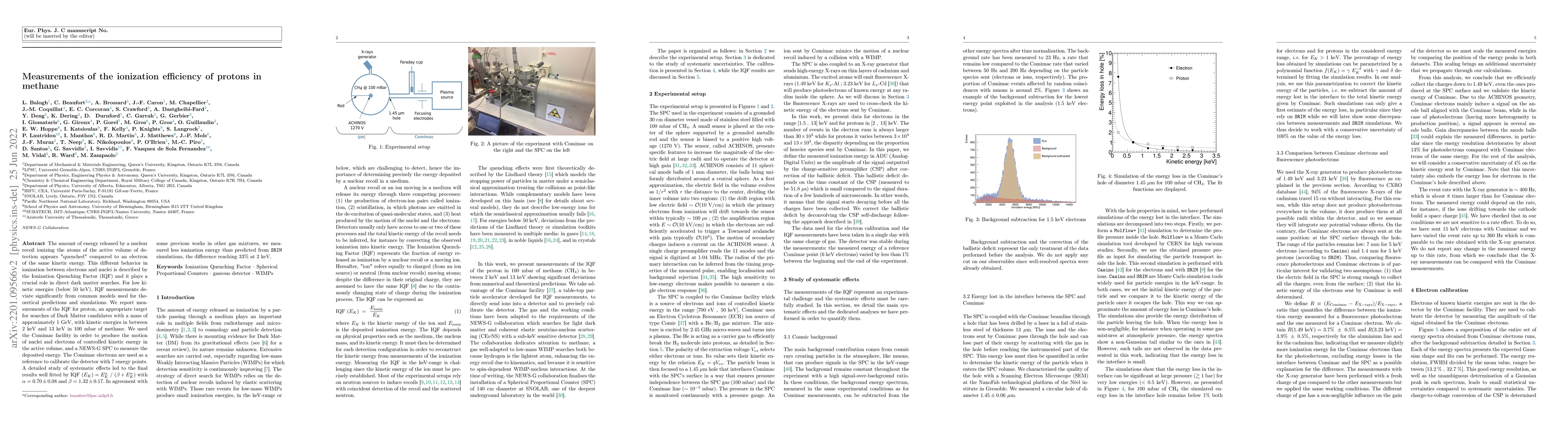 Thumbnail for Measurements of the ionization efficiency of protons in methane