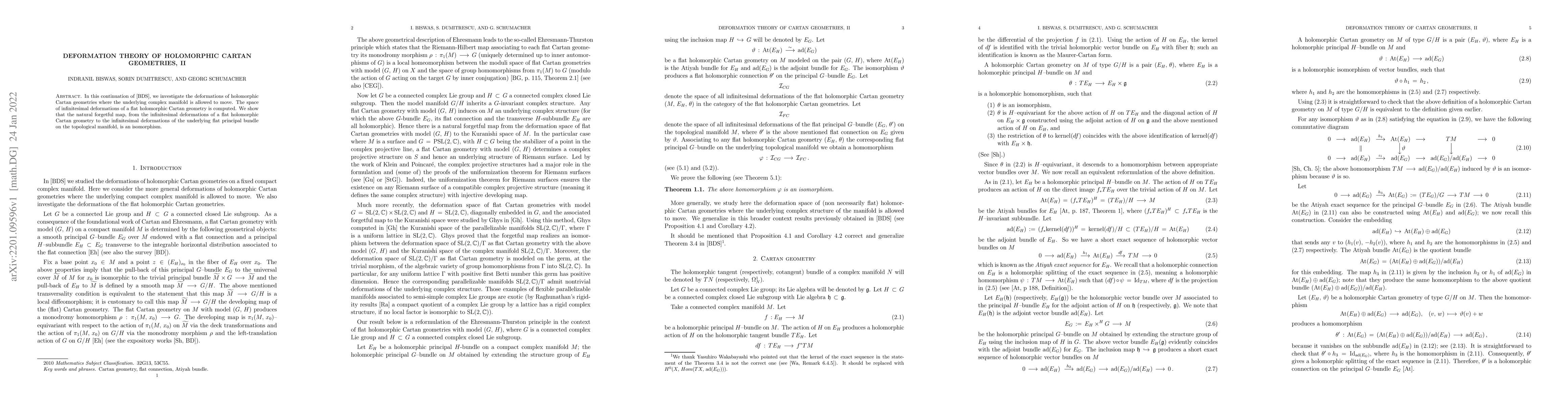Thumbnail for Deformation Theory of Holomorphic Cartan Geometries, II