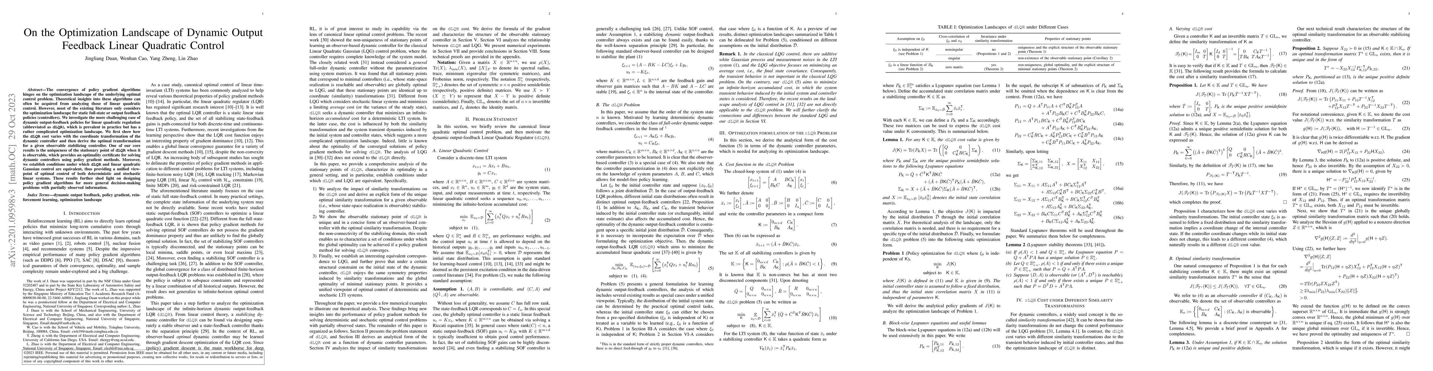 Thumbnail for On the Optimization Landscape of Dynamic Output Feedback Linear
  Quadratic Control