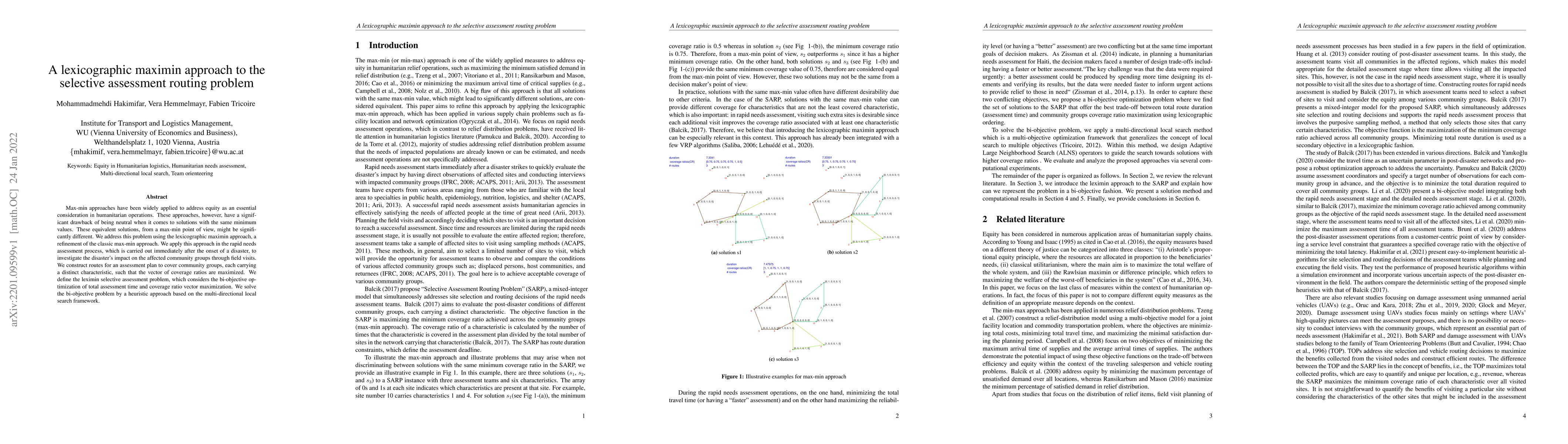 Thumbnail for A lexicographic maximin approach to the selective assessment routing
  problem