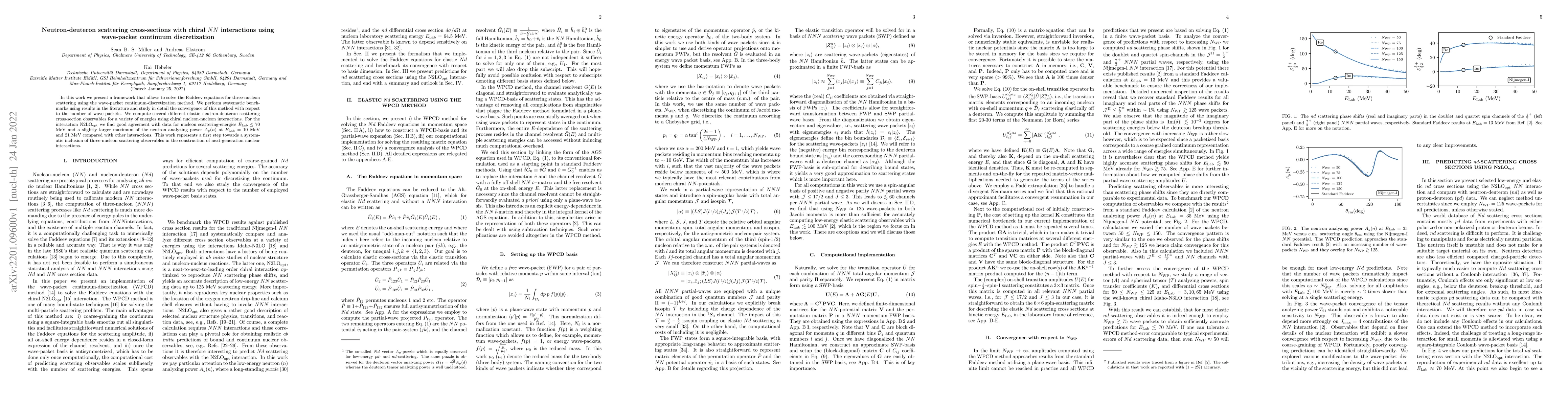 Thumbnail for Neutron-deuteron scattering cross-sections with chiral $NN$ interactions
  using wave-packet continuum discretization