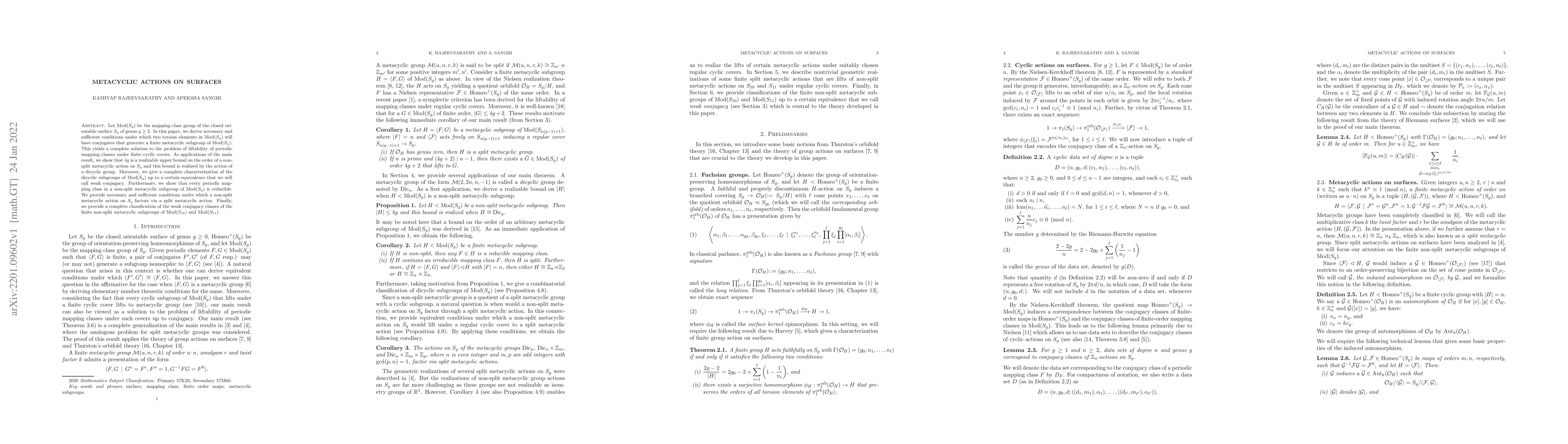 Thumbnail for Metacyclic actions on surfaces